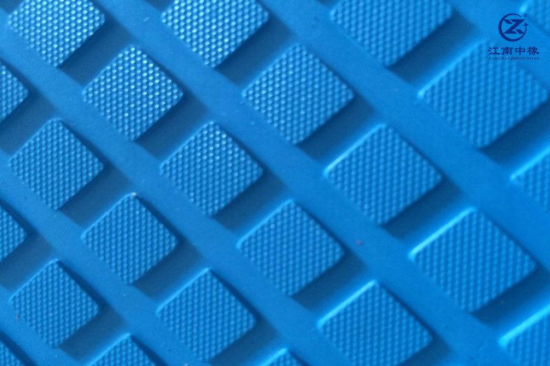 藍色小方格防滑膠板